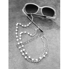 Buy RA accessories Women Eyeglasses Chain Stainless Chain Silver With Pearls in Egypt