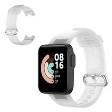 Buy Xiaomi Mi Watch Lite Transparent Candy Color Soft Silicone Sport Strap Smart Wristband Replacement Strap (White) in Egypt