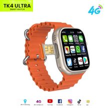 اشتري TK4 Ultra Smart Watch Support SIM Card With Storage 16G - Orange في مصر