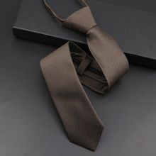 Buy Fashion Men's Lazy Tie Solid Color Skinny Zipper Ties Red Black Blue Brown Slim Necktie Wedding Party Suit Dress Shirt Accessories Gift in Egypt