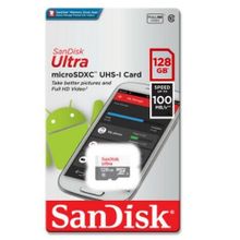 اشتري Sandisk Ultra SDSQUNR-128G-GN6MN 128GB 100MB/s UHS-I MicroSDXC Card - Class 10 في مصر