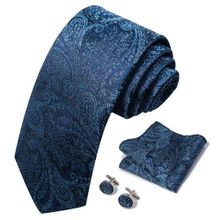 اشتري Tie Kerchief Cufflinks Set Mens Elegant Jacquard Tie for Weddings B في مصر