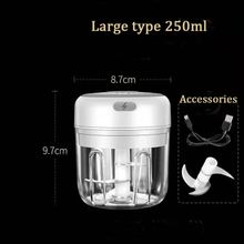 Buy （Large Type 250ml）250ML Electric Garlic Chopper USB Charging Type Vegetable Chili Meat Garlic Press Grinder Crusher Kitchen Tools GRE in Egypt