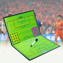 اشتري Generic Foldable Football Tactic Board Magnetic Football Coach Board Clipboard Book Cover with Pen في مصر