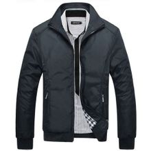 Buy Fashion Plus Size Men's Jacket Coat Slim Fit Stand Collar Winter Long Sleeve Jacket-black in Egypt