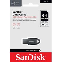 Buy Sandisk 64GB Ultra Curve 3.2 Flash Drive 100MB/s SDCZ550 064G G46, Black in Egypt