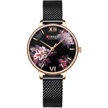 اشتري Curren 9060 Luxury Casual Business Quartz Women Watch Flower Dial في مصر