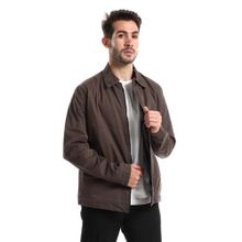 Buy Andora Dark Grey Solid Casual Jacket With Side Pockets in Egypt