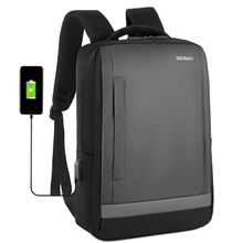 Buy MEINAILI 1809 Nylon Business Waterproof Laptop Backpack Built-In USB Port Headphone Jack - Grey in Egypt