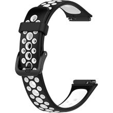 اشتري Watch Strap For Huawei Band 7 / Honor Band 7 Pure Color Silicone Watch Band Black White في مصر