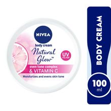 اشتري NIVEA Even Tone Body Cream, Natural Glow Complex & Vitamin C, UV Protection, All Skin Types, Jar 100ml في مصر