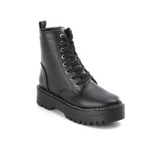 Buy Ankle Boot Leather Women - Black in Egypt