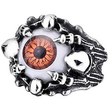 Buy Eye Ring - Stainless Steel - Red Orange in Egypt