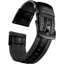 اشتري Woven Nylon Watch Band 22MM Strap For Huawei GT3 46MM 2022 Smart Watch - Black في مصر