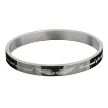 Buy Womens Mens Stainless Steel Brecelet Polished Cuff Bangle Silver 18cm in Egypt