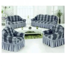 Buy Bedmoon Sofa Cover - 4 Pieces -Grey-Checkered -BedMoon in Egypt