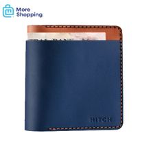 Buy Hitch Bifold Wallet - Handmade Natural Genuine Leather - Havan/Navy in Egypt