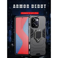 Buy Realme C55 Iron Man Full Protection Cover With Ring & Camera Shield Cover- Black in Egypt