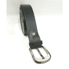 Buy Classic Textured Leather Metal Loop Belt - Black in Egypt