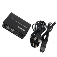 اشتري HDMI KVM Switch Box For 2 PC Sharing Plug And Play USB Switch Splitter في مصر