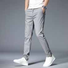 اشتري Fashion (Light Gray)Men's Trousers Autumn Winter New Green Solid Color Fashion Cotton Pocket Applique Full Length Casual Work Pants Pantalon OM في مصر