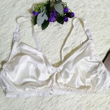 Buy Fashion Single Layer Satin Silk Bra Women Girls Ul-Thin Breathable Seamless Underwear-white in Egypt