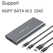 اشتري M.2 SATA  M.2 Ssd Case Portable SSD Hard Disk Enclosure Type C USB 3.0 2242/2260/2280 SSD Enclosure Aluminum SSD Caddy في مصر