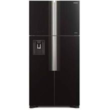 Buy Hitachi Refrigerator, No Frost, 760 Liters, 4 Doors, Touch Digital Screen, Water Tap, Glass Black, RW760PUK7GBK in Egypt