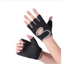 Buy Half Finger Gloves For GYM Exercise, Weightlifting And Cycling, Black/Grey in Egypt