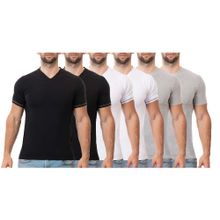 Buy Forma Men Half-Sleeve V Neck Lycra Undershirt 6-Pack (Multicolor) in Egypt