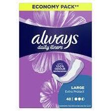 Buy Always Daily Liners Extra Protect - Large - 48 Pcs in Egypt