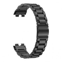 Buy Metal Strap For Huawei Band 8, Stainless Steel Replacement Band With Folding Clasp Black in Egypt