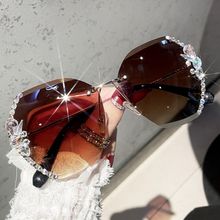 اشتري Oversized Sunglasses Women Retro Sun Glasses UV400 Trendy Summer Brown في مصر