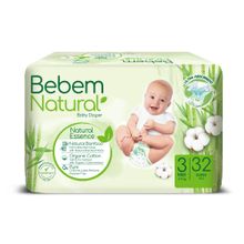 Buy Bebem Natural Baby Diapers Twin Pack Midi Size 3 - 32 Pieces in Egypt