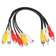 اشتري New 3 RCA Male To 6 RCA Female Plug Splitter Audio TV DVD Video Adapter AV Cable في مصر