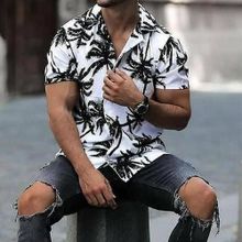 Buy Fashion Men's Loose Shirt Coconut Short Sleeve Shirt Casual-White in Egypt