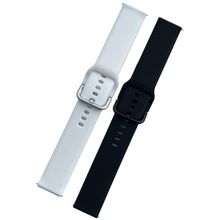 اشتري Combo 2 Pack Replacement Silicone Strap 22mm For Samsung Galaxy Watch 3 45mm 46 Gear S3 And Huawei GT-2/2E/Pro 46mm - White/black في مصر