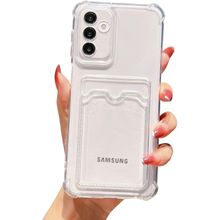 اشتري TenTech Transparent Cover With Shockproof Corners With Card Holder - Card Holder - Heat-resistant Polyurethane Card Holder For Samsung Galaxy A54 5G - Transparent في مصر
