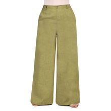 اشتري Smoky Egypt Wide Leg Mixed Linen Pants - Olive في مصر