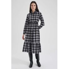 Buy Defacto Plaid Long Sleeve Midi Long Sleeve Dress. in Egypt