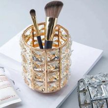 Buy Handcrafted Crystal Rotating Makeup Brush Holder - Gold in Egypt