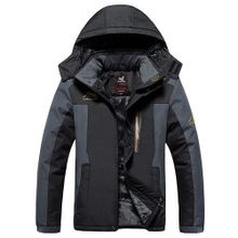 اشتري Fashion New Big Size Men Thickened Jacket Outdoor Sports Warm Mountaineering Suit Black في مصر