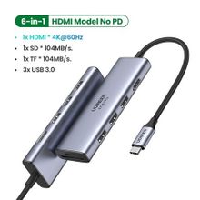 Buy Ugreen USB C Hub Adapter 6in1 With 4K 60Hz HDMI 3 USB 3.0 SD/Micro SD Card Reader in Egypt