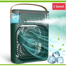 Buy Fan Cooling USB -With 3 Speeds - LED Light- Water Spray -Timer - Green in Egypt