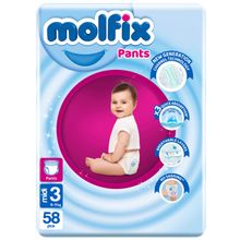 Buy Molfix Baby Diaper Pants - Size 3 - 58 Pcs in Egypt