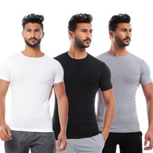 Buy Cottonil Pack Of 3 Undershirt Cotton Stretch (O) Neck in Egypt