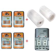 Buy MP Rechargeable Batteries MP-8pcs  AA & AAA & Charger & Battery Converter AA To Size D in Egypt