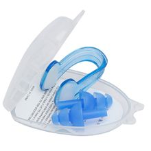 Buy Swimming Diving Ear Plug + Nasal Splint Nose Clip Set - Blue in Egypt