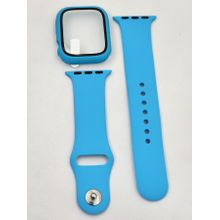 اشتري Apple Watch Series 7 (41mm) Cover With Screen Protector & Silicon Strap Replacement - Sky في مصر