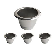 اشتري 4Pcs for Nespresso Stainless Steel Refillable Coffee Capsule Coffee Filter Reusable Coffee Pod Reusable Cafe Machine DIY في مصر